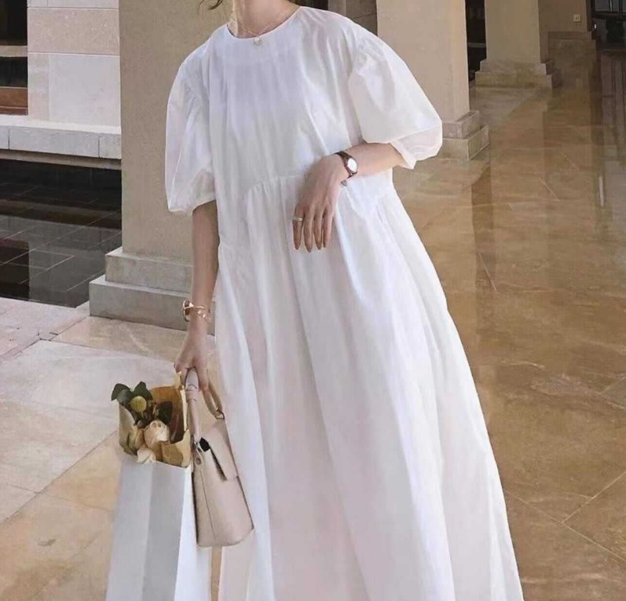 ワンピース 上着 人気 おすすめ おしゃれ お洒落 激安 安い プチプラ ブラウス シャツ 長袖 ロング ふわふわ パフスリーブ ふんわり オーバーサイズ 無地 コットン 綿 着痩せ lon