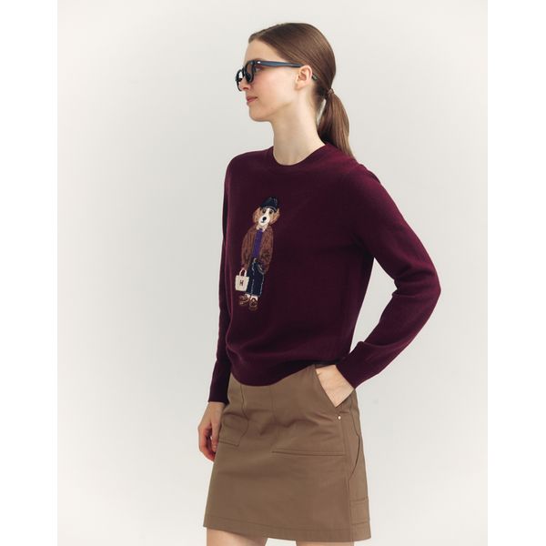 (ヘッジスレディース) 24FW ハリーインタルシアセーターバーガンディー HSSW4D806D2