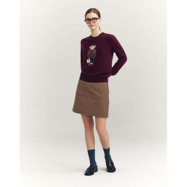 (ヘッジスレディース) 24FW ハリーインタルシアセーターバーガンディー HSSW4D806D2