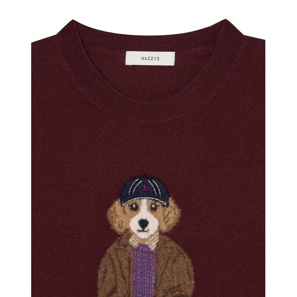 (ヘッジスレディース) 24FW ハリーインタルシアセーターバーガンディー HSSW4D806D2