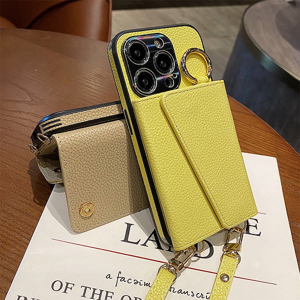 DEMIU イエロー レザー iPhone13 ケース DEMIUイエロー スマホケース
