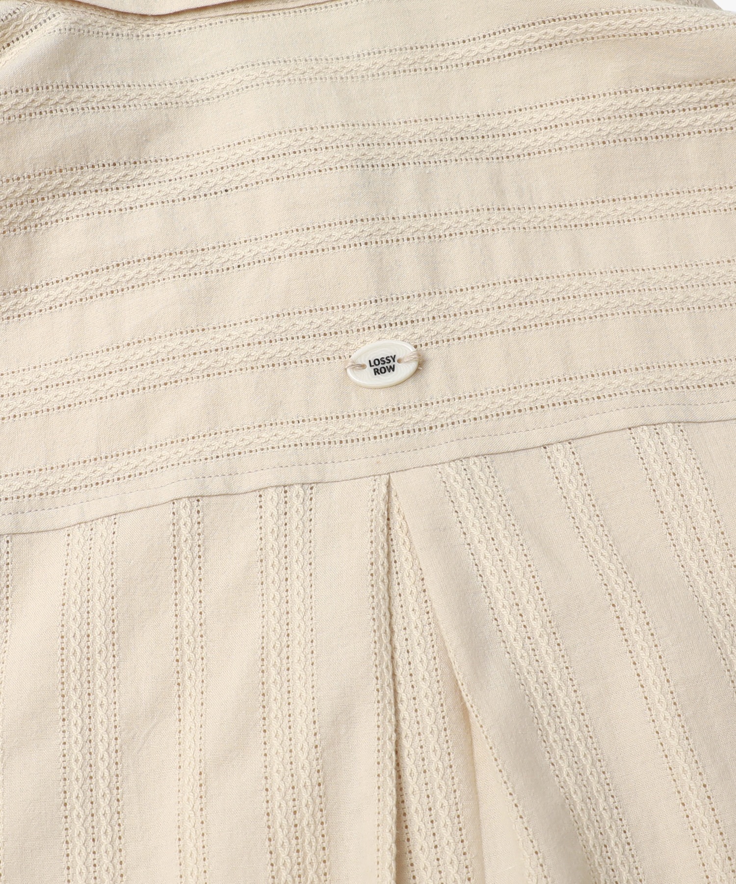 Rope-Wide Cotton Shirt [Beige]