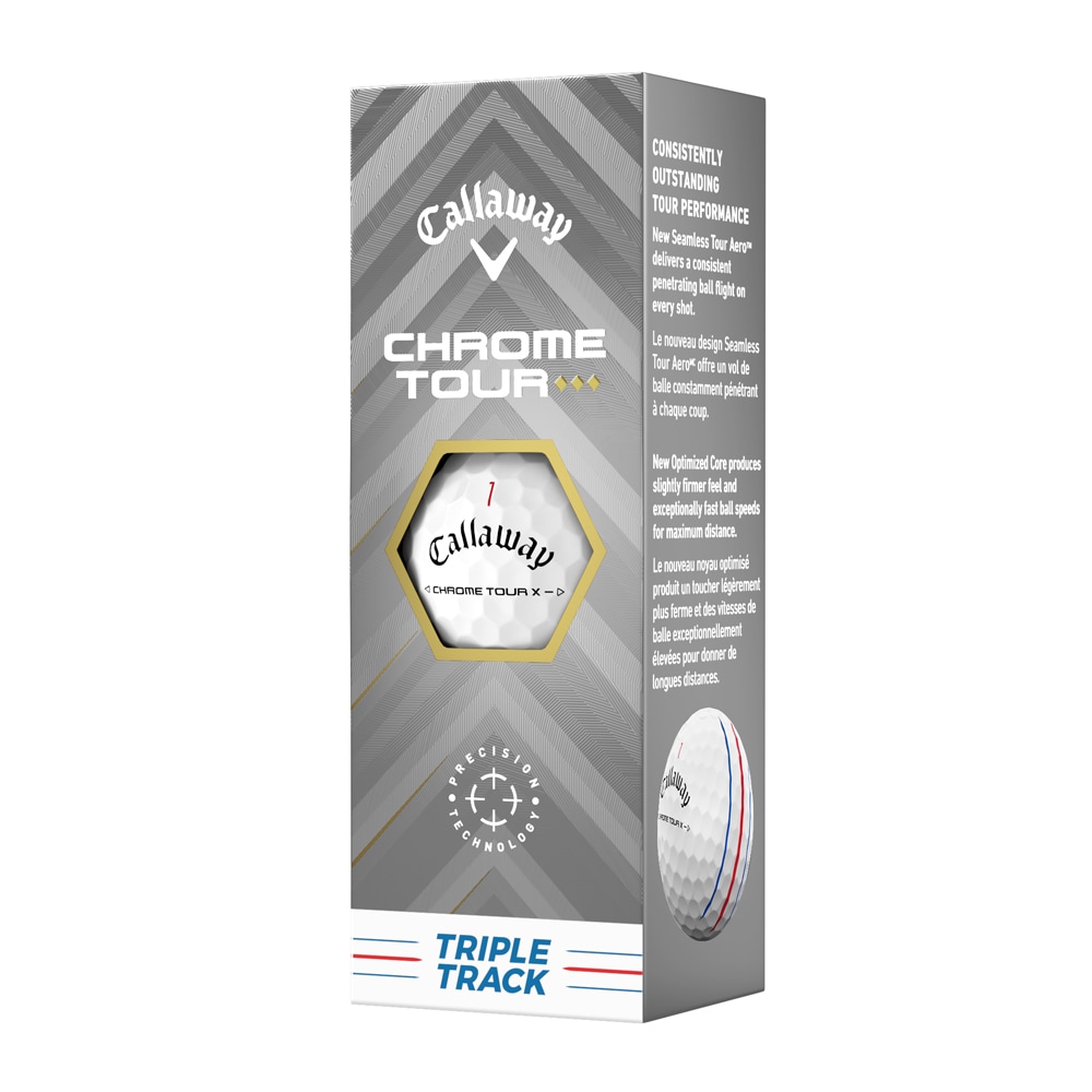 キャロウェイ CRMTR-TD25-TRPWH-12P クロム ツアー トリプルダイヤモンド トリプルトラック ゴルフボール 1ダース 12個入り CRMTRTD25TRPWH12P