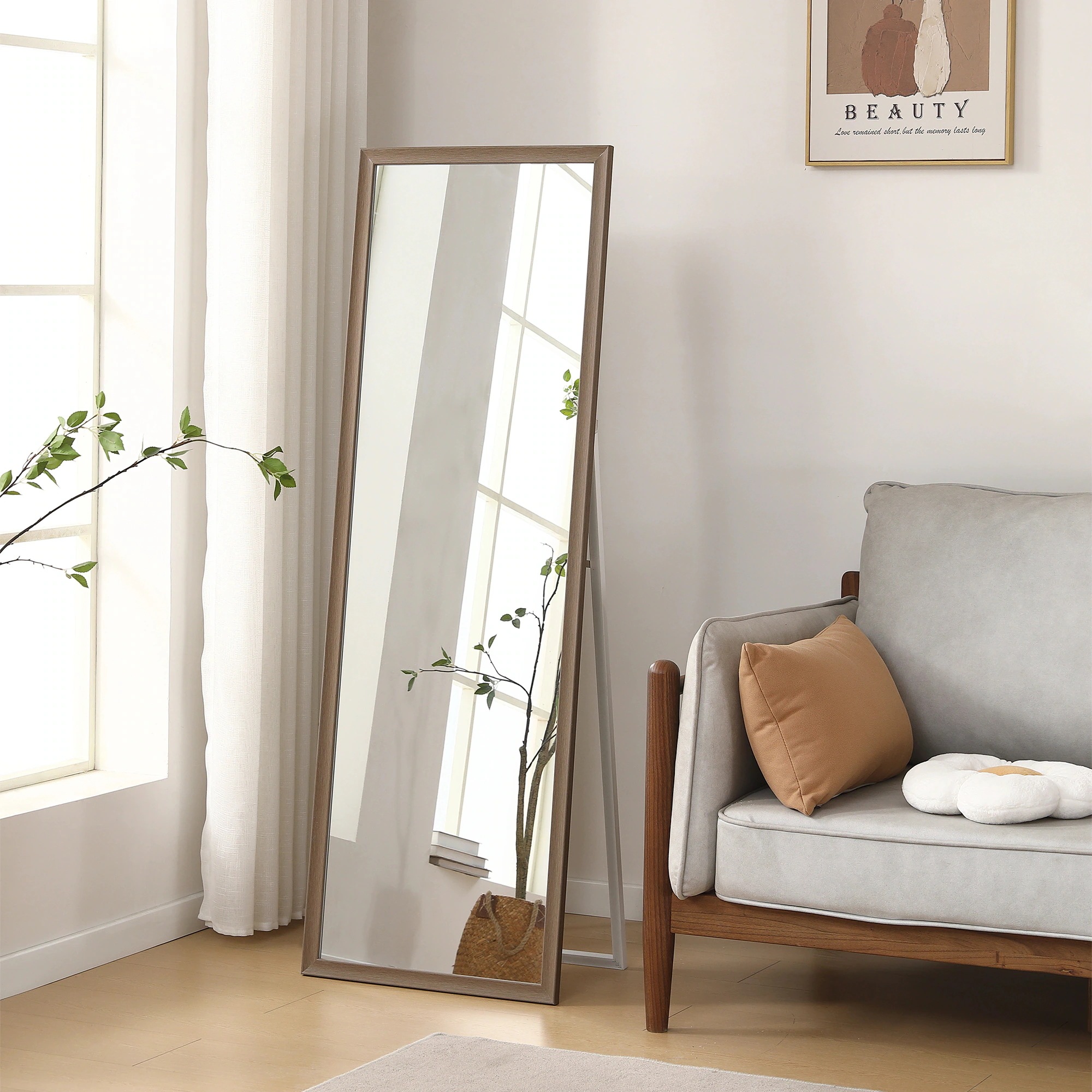 【50×150cm】全身鏡 ミラー 玄関 全身 姿見 軽量 おしゃれ スタンド 壁掛け 立て掛け DIY 自撮り鏡 鏡 壁掛け鏡 全身鏡 飛散防止加工 全身ミラー スリムミラー インテリア