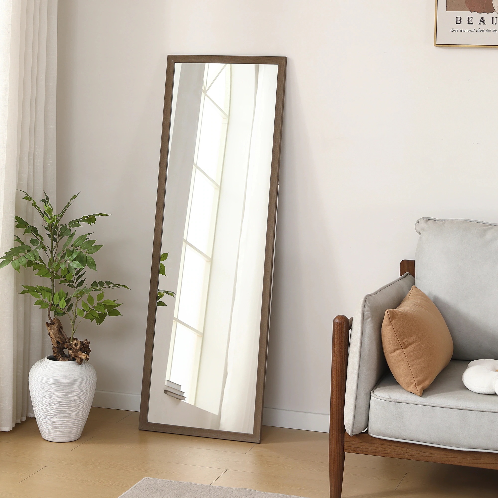 【50×150cm】全身鏡 ミラー 玄関 全身 姿見 軽量 おしゃれ スタンド 壁掛け 立て掛け DIY 自撮り鏡 鏡 壁掛け鏡 全身鏡 飛散防止加工 全身ミラー スリムミラー インテリア