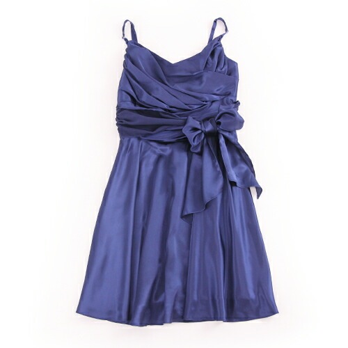 レンタル ドレス レンタル 6点セットゴージャスフレアドレス ネイビーワンピース 結婚式 二次会 謝恩会 パーティー お呼ばれ 大人 レディース ミディアム 紺 青 リボン S M L XL