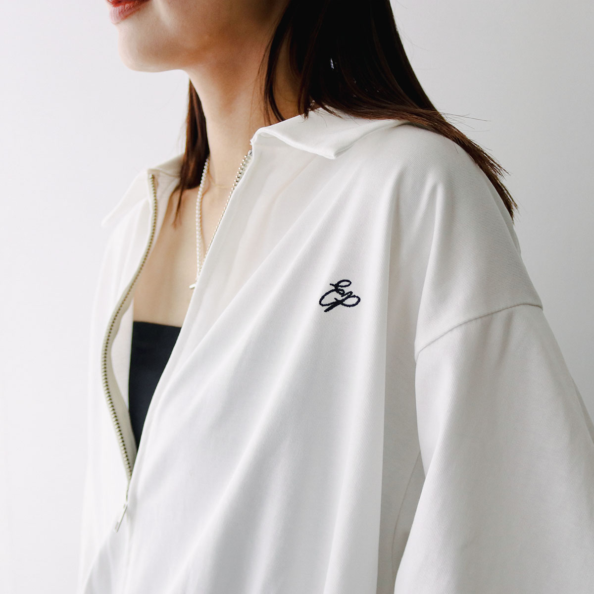 euphoric ユーフォリック ブルゾン EU-CT5210 レディース スウェット ジップアップ ロゴ刺繍 長袖 カラー2色 euphoric ユーフォリック ブルゾン EU-CT5210 レディース スウェット ジップアップ ロゴ刺繍 長袖 カラー2色