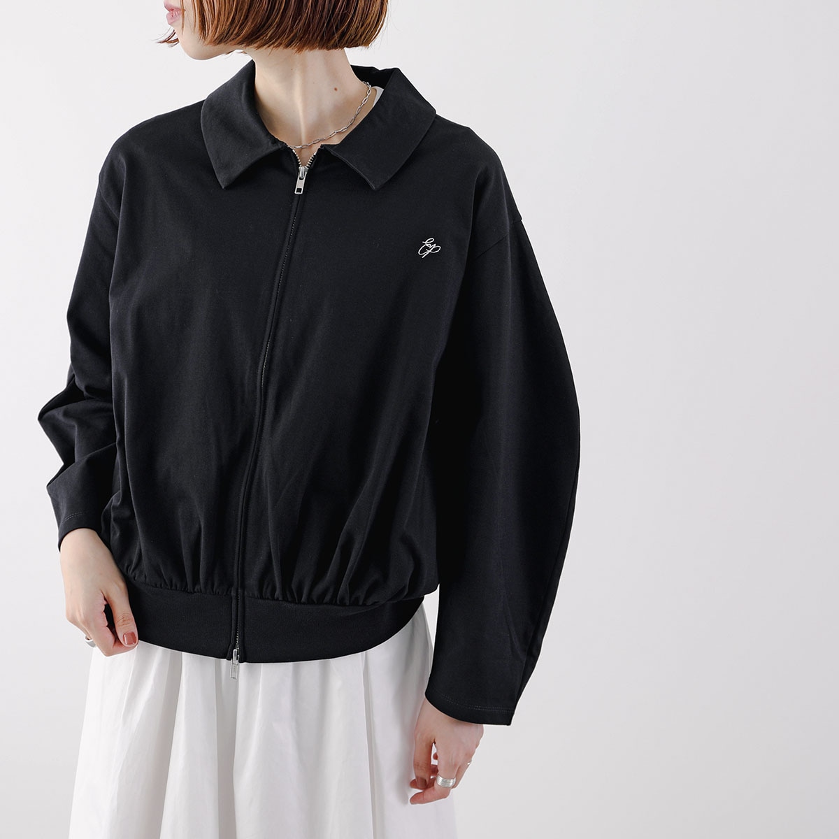 euphoric ユーフォリック ブルゾン EU-CT5210 レディース スウェット ジップアップ ロゴ刺繍 長袖 カラー2色 euphoric ユーフォリック ブルゾン EU-CT5210 レディース スウェット ジップアップ ロゴ刺繍 長袖 カラー2色