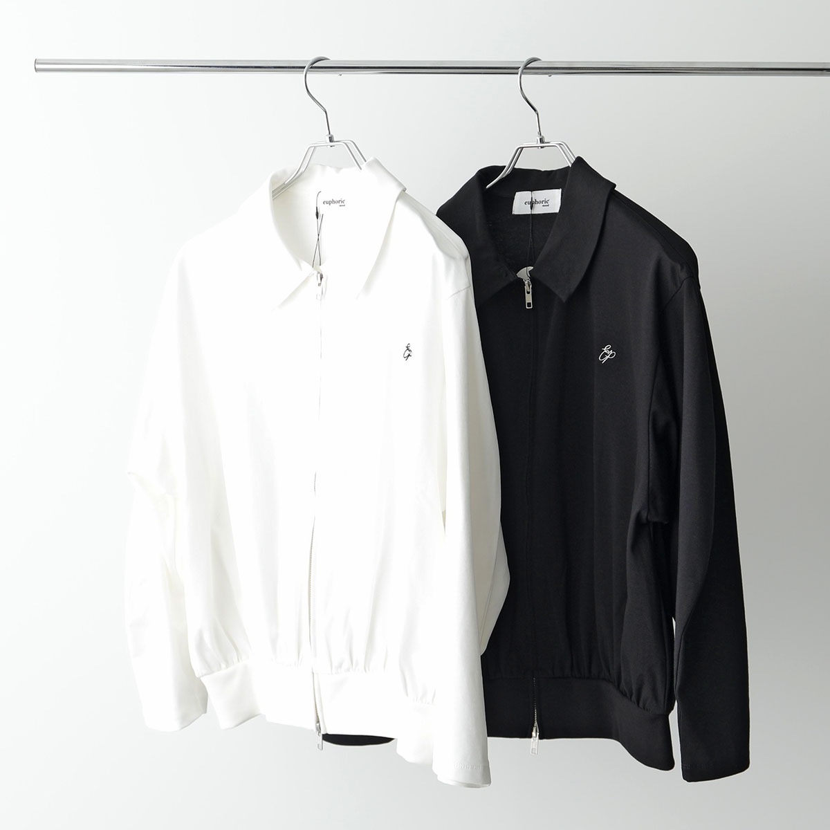 euphoric ユーフォリック ブルゾン EU-CT5210 レディース スウェット ジップアップ ロゴ刺繍 長袖 カラー2色 euphoric ユーフォリック ブルゾン EU-CT5210 レディース スウェット ジップアップ ロゴ刺繍 長袖 カラー2色