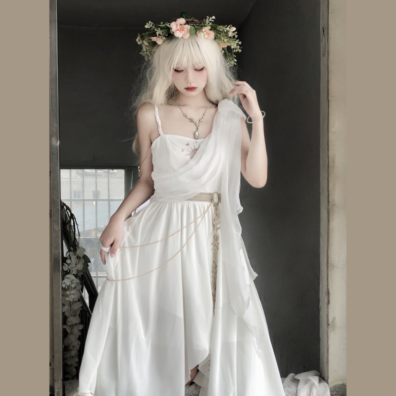 正規品デザインミス涙lolitaギリシャ放浪不規則スカートワンピース