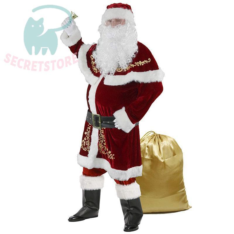 【 2025新作最安値に挑戦】 クリスマス サンタクロース 衣装 メンズ 大人子供用 豪華 サンタ コスプレ サンタコス コスチューム髭 ヒゲ ひげ カツラ ウィッグ 袋 イベント パーティー