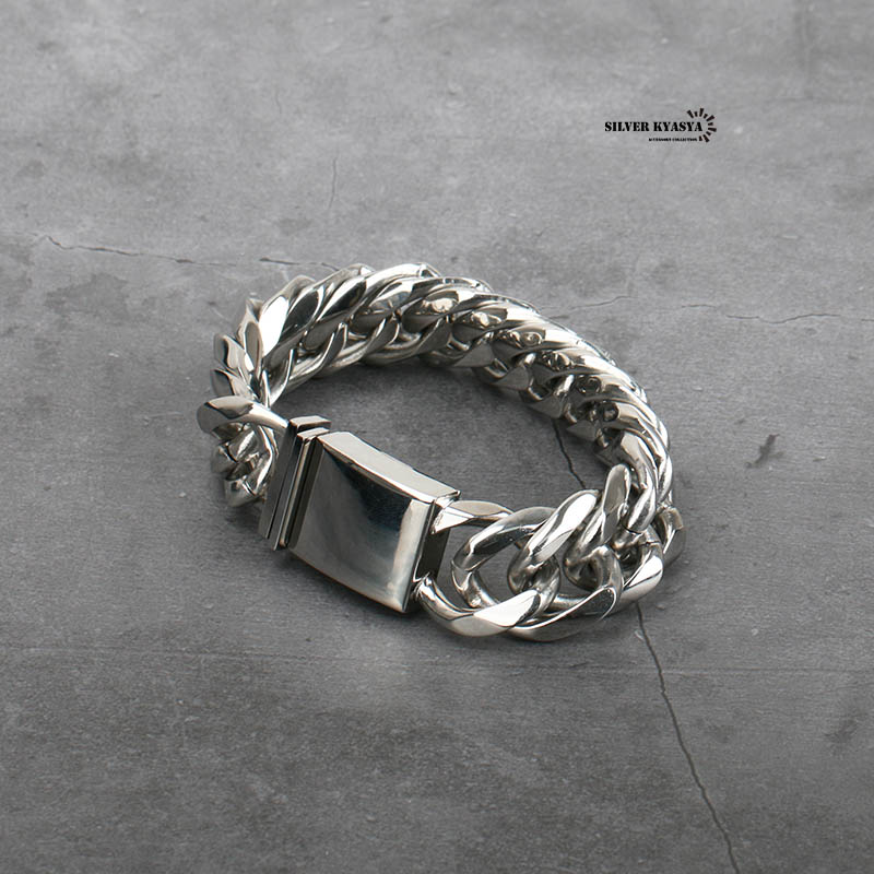 ステンレス ダブル喜平ブレス [b107-silver-21mm]