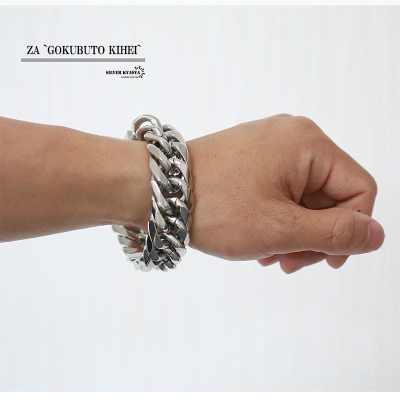 ステンレス ダブル喜平ブレス [b107-silver-21mm]