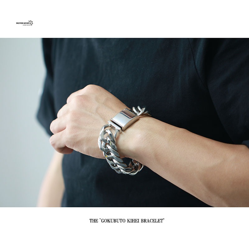 ステンレス ダブル喜平ブレス [b107-silver-21mm]