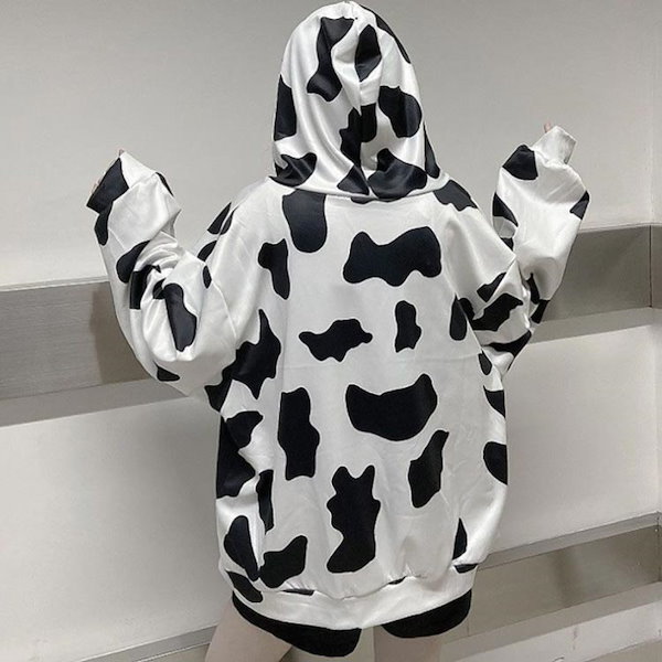 Qoo10] ジップアップ パーカー COW柄 牛柄