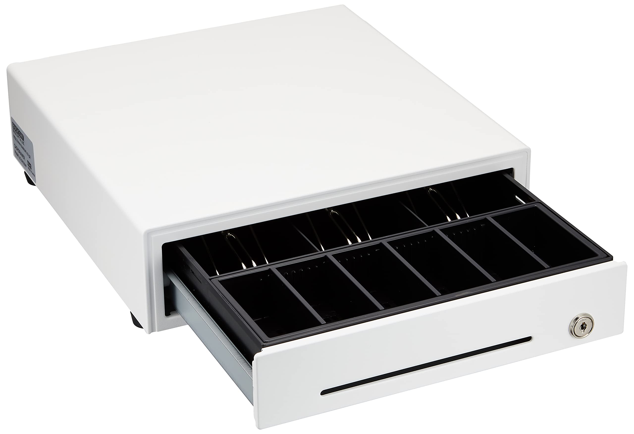 ビジコム 3年保証 国産 手動式 キャッシュドロア W330×D340×H101 小型 S 紙幣3種 硬貨6種 白 BC-DW330HP-W