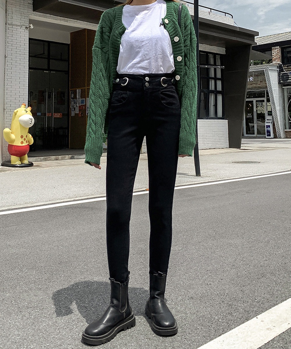 国内即納 デニムパンツ ハイウエストタイトジーパン 1HANNIU-002