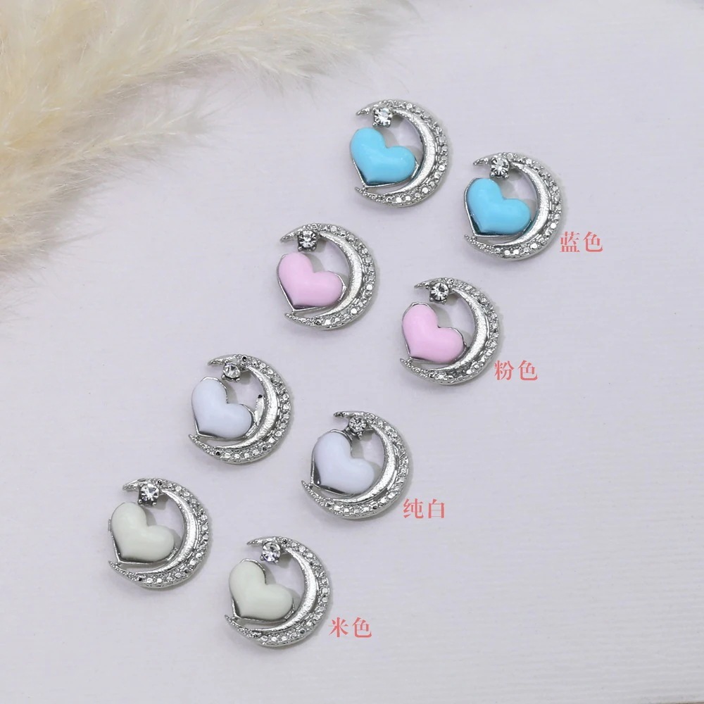 【1つ買うと1つ無料】【メガ割】選べる福袋 枚set lz新月愛ラインストーン付きネイルアート合金ジュエリーホワイトkカラーメタルネイルダイヤモンドジュエリーネット人