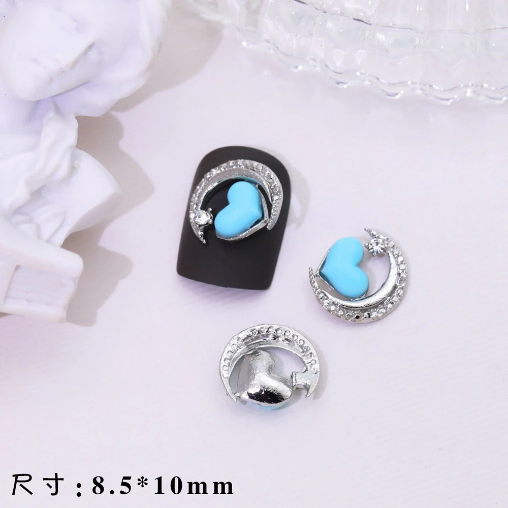 【1つ買うと1つ無料】【メガ割】選べる福袋 枚set lz新月愛ラインストーン付きネイルアート合金ジュエリーホワイトkカラーメタルネイルダイヤモンドジュエリーネット人