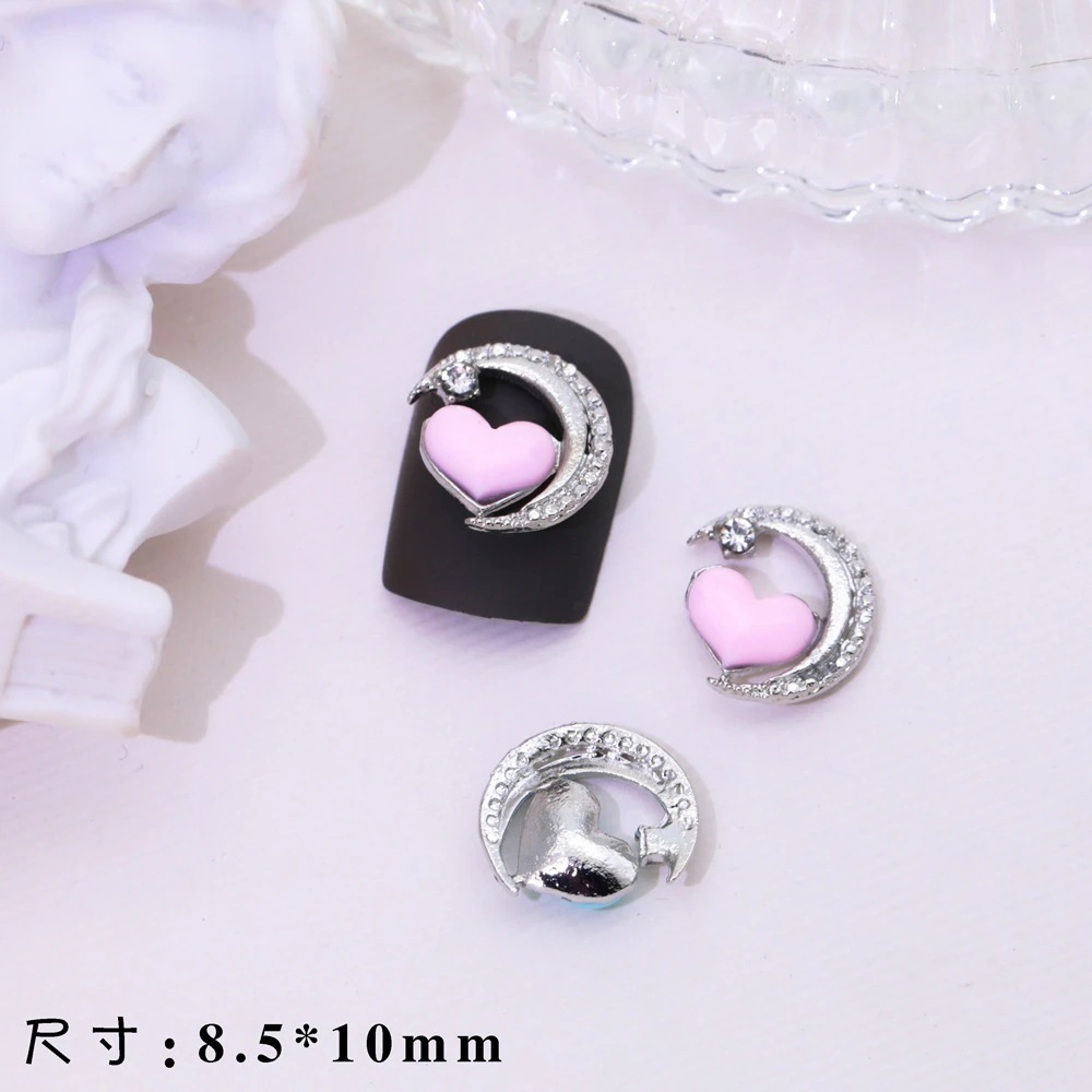 【1つ買うと1つ無料】【メガ割】選べる福袋 枚set lz新月愛ラインストーン付きネイルアート合金ジュエリーホワイトkカラーメタルネイルダイヤモンドジュエリーネット人