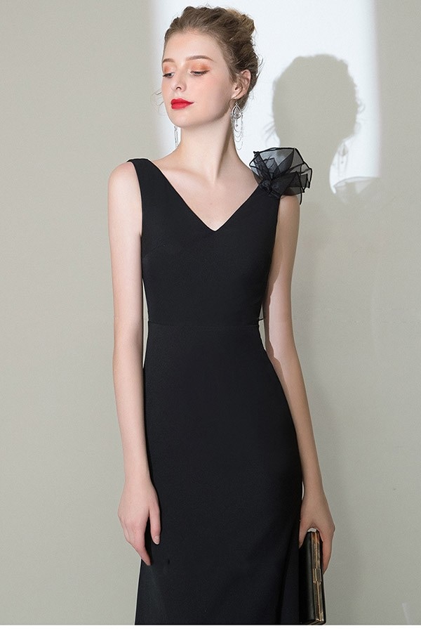 ロングドレス 演奏会 黒 マーメイドライン パーティードレス ロング丈 演奏会用 ピアノ発表会 舞台衣装 ステージドレス セレモニー フォーマルドレス ノースリーブ オールシーズン 大きいサイズ Vネ