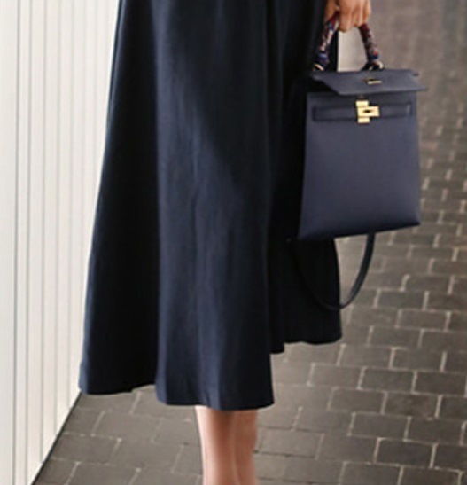 新作 春 ハイエンド 長袖 パフスリーブ ビッグフレア ワンピース スタンドカラー ハイウエスト