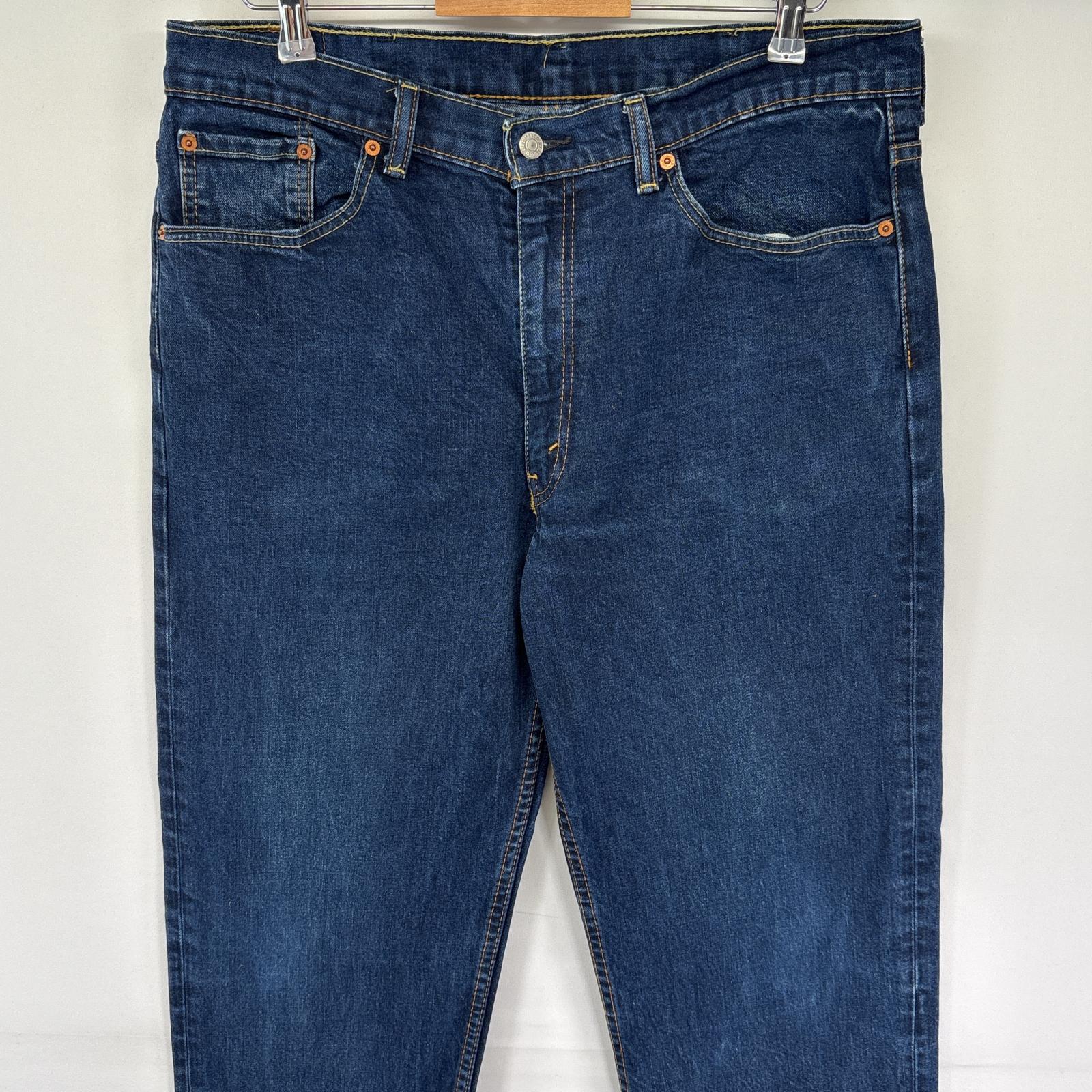 古着 デニムパンツ 550 テーパード 5ポケット ストレッチ ジーンズ ジーパン 色落ち w38 L34 ブルー メンズ 古着 デニムパンツ 550 テーパード 5ポケット ストレッチ ジーンズ ジーパン 色落ち w38 L34 ブルー メンズ