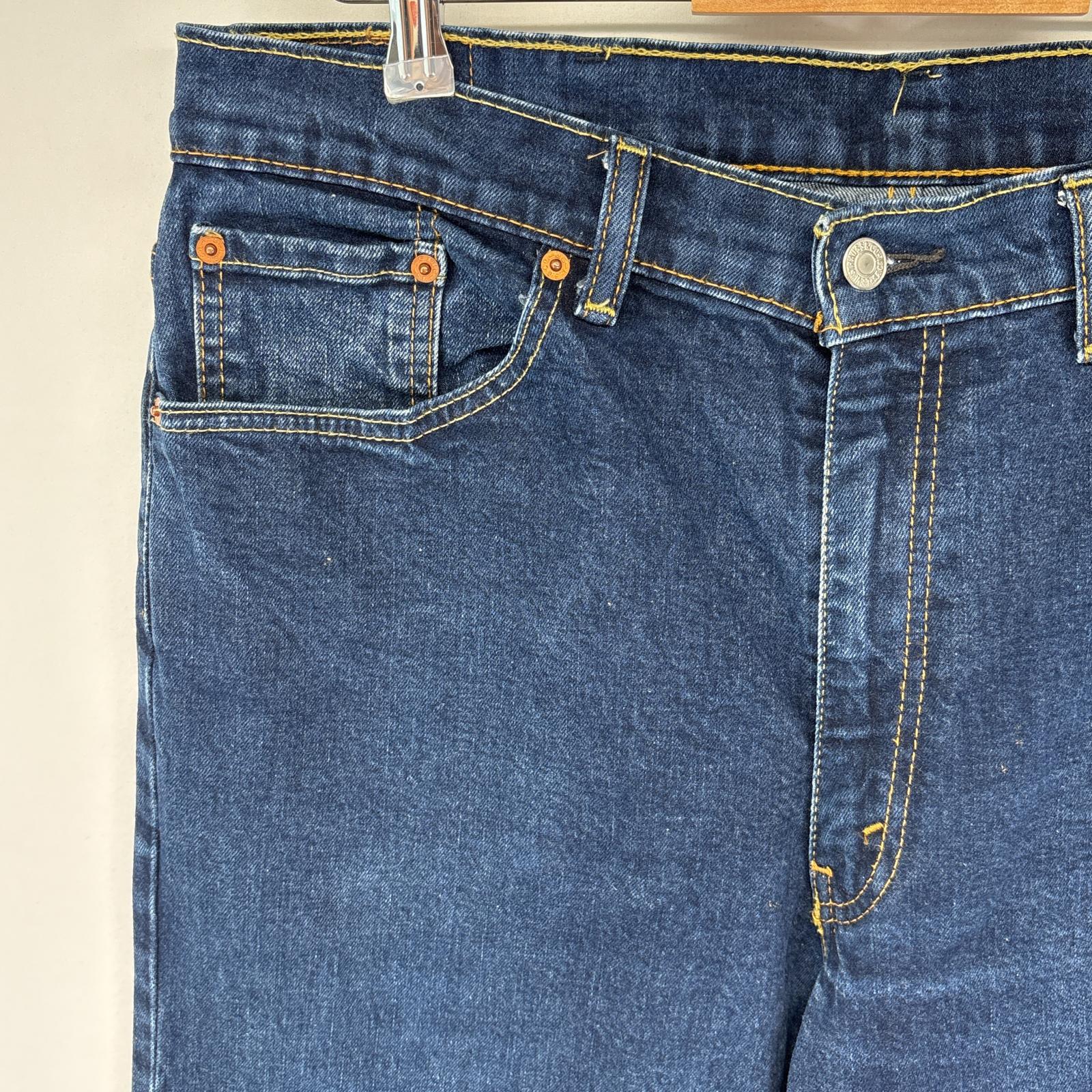 古着 デニムパンツ 550 テーパード 5ポケット ストレッチ ジーンズ ジーパン 色落ち w38 L34 ブルー メンズ 古着 デニムパンツ 550 テーパード 5ポケット ストレッチ ジーンズ ジーパン 色落ち w38 L34 ブルー メンズ