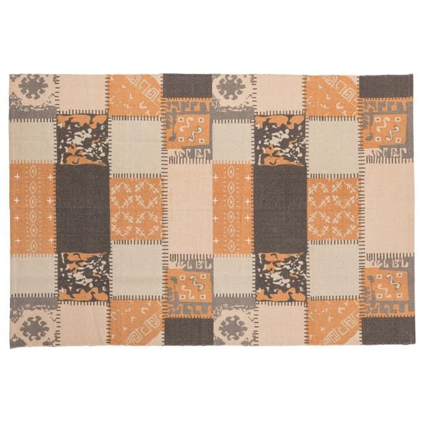 ラグマット 絨毯 ラグ マット パッチワーク風 デザイン 柄 130190cm 長方形 おしゃれ 西洋風 北欧 インド綿 ベージュ ブルー グレー 鮮やか カラー