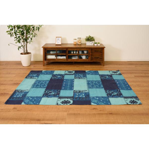 ラグマット 絨毯 ラグ マット パッチワーク風 デザイン 柄 130190cm 長方形 おしゃれ 西洋風 北欧 インド綿 ベージュ ブルー グレー 鮮やか カラー