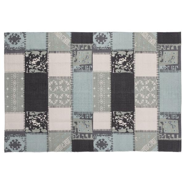 ラグマット 絨毯 ラグ マット パッチワーク風 デザイン 柄 130190cm 長方形 おしゃれ 西洋風 北欧 インド綿 ベージュ ブルー グレー 鮮やか カラー