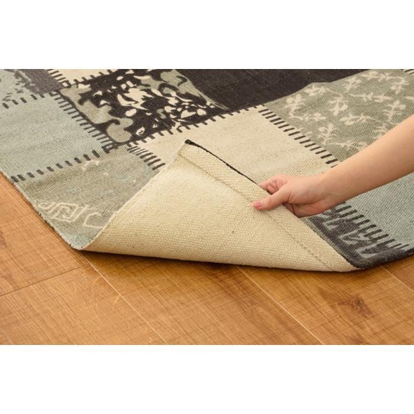 ラグマット 絨毯 ラグ マット パッチワーク風 デザイン 柄 130190cm 長方形 おしゃれ 西洋風 北欧 インド綿 ベージュ ブルー グレー 鮮やか カラー