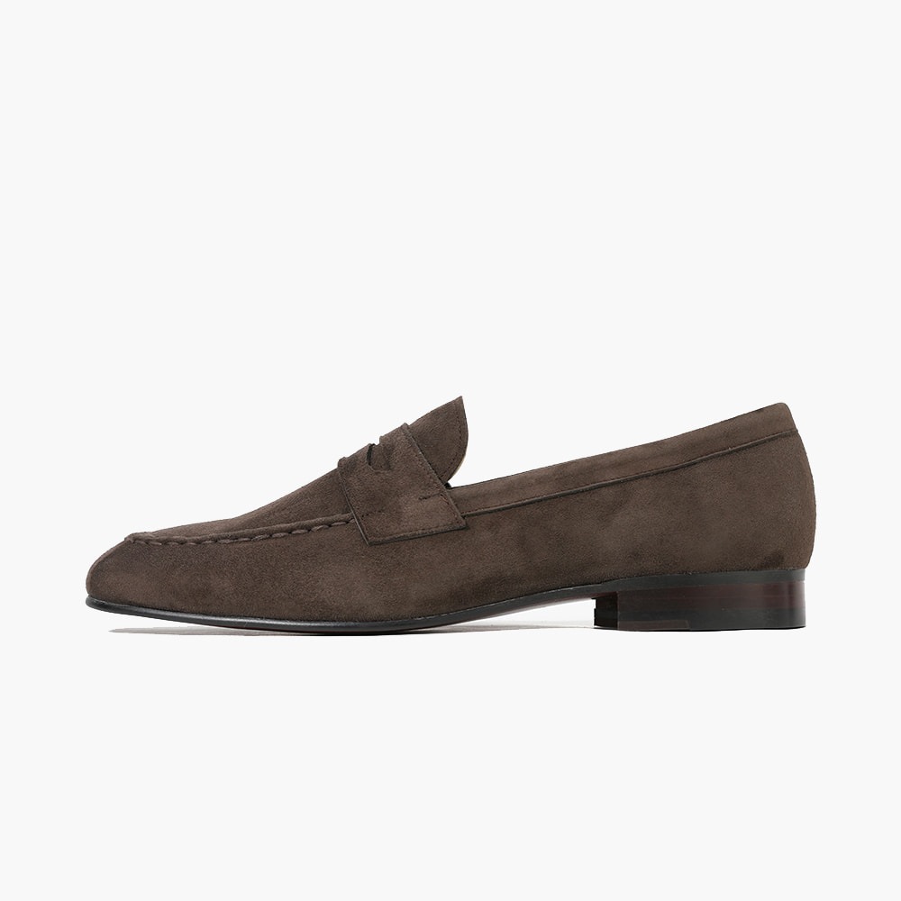 スエード ペニーローファーメンズ 本革 Uチップ ローファー メンズ 軽量 韓国ファッション靴 DB