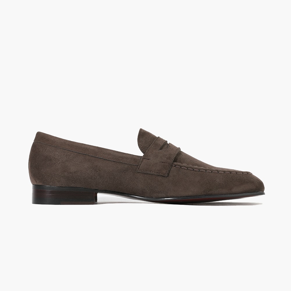 スエード ペニーローファーメンズ 本革 Uチップ ローファー メンズ 軽量 韓国ファッション靴 DB