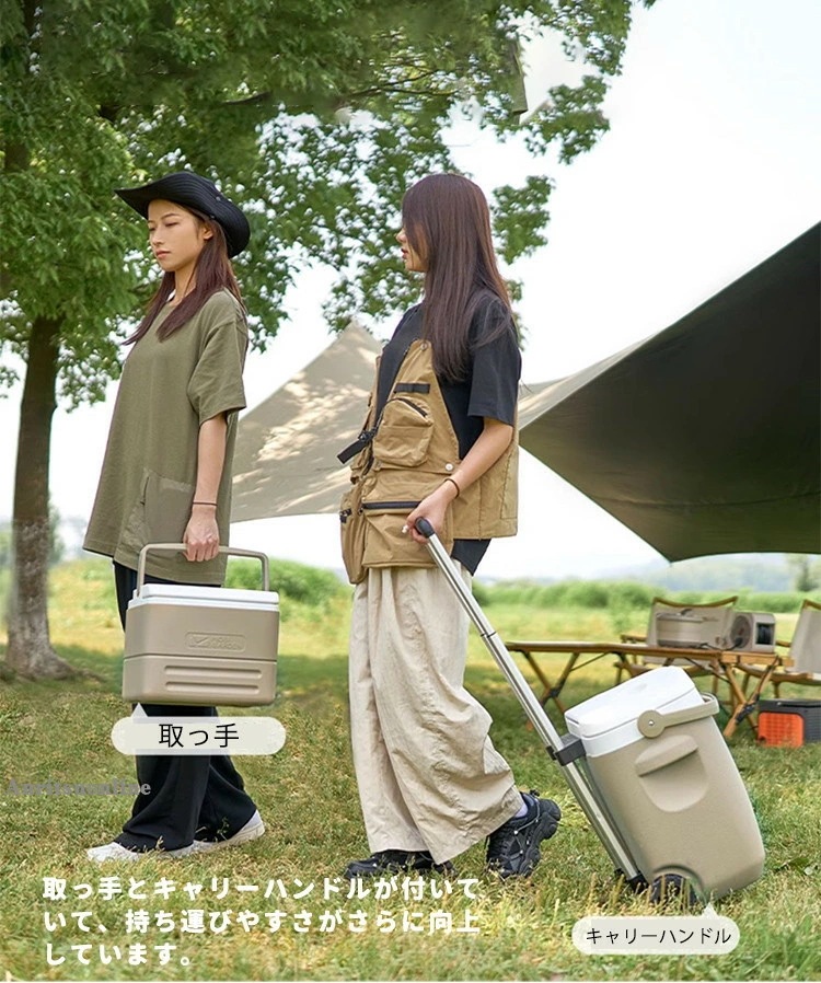 希少アイテムキャリーハンドル 大型 クーラーボックス 収納ボックス クーラーバッグ 26L 36L キャスター アウトドア キャンプ 大容量 高保冷力 ハードクーラー 持ち運び 保冷ボックス キャンプ