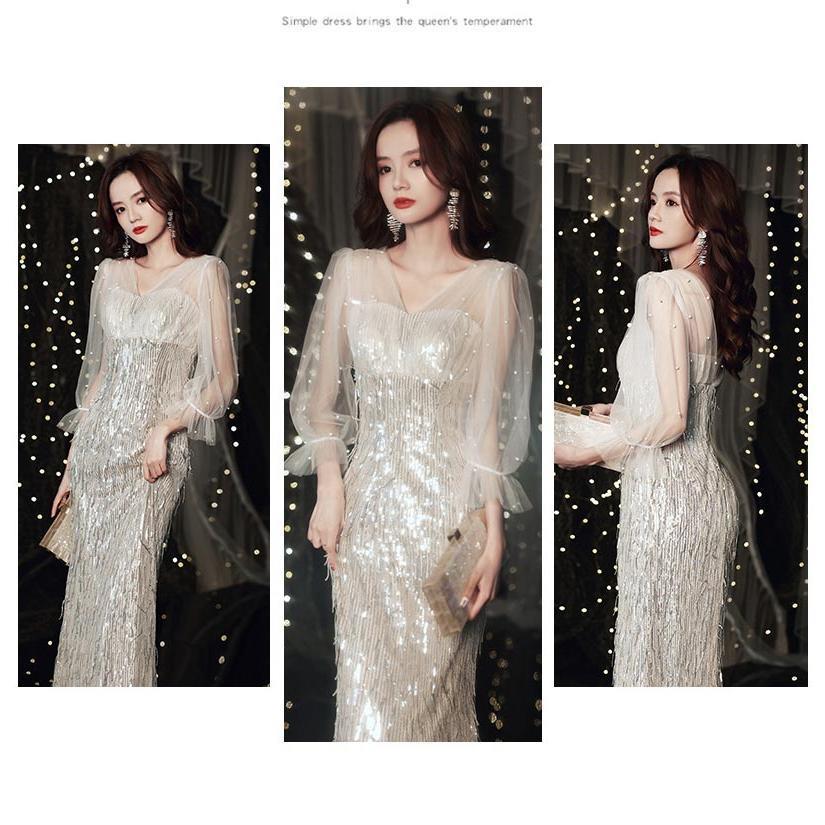 ドレス マーメイド レディース パーティードレス ゴング丈 マキシ丈