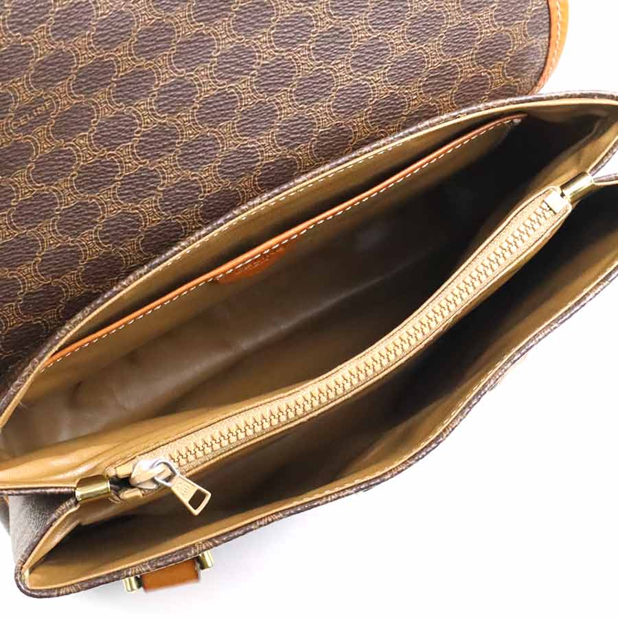 セリーヌ CELINE ハンドバッグ マカダム PVC/レザー ブラウン ゴールド レディース e59635m セリーヌ CELINE ハンドバッグ マカダム PVC/レザー ブラウン ゴールド レディース e59635m