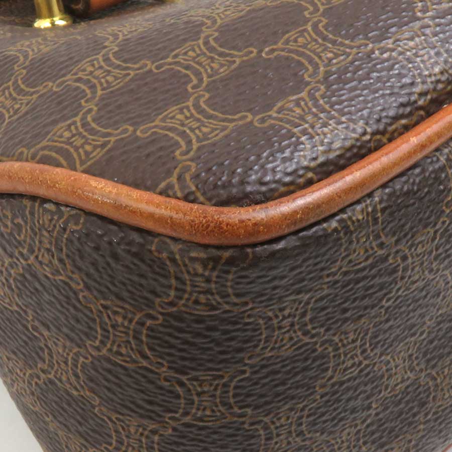 セリーヌ CELINE ハンドバッグ マカダム PVC/レザー ブラウン ゴールド レディース e59635m セリーヌ CELINE ハンドバッグ マカダム PVC/レザー ブラウン ゴールド レディース e59635m