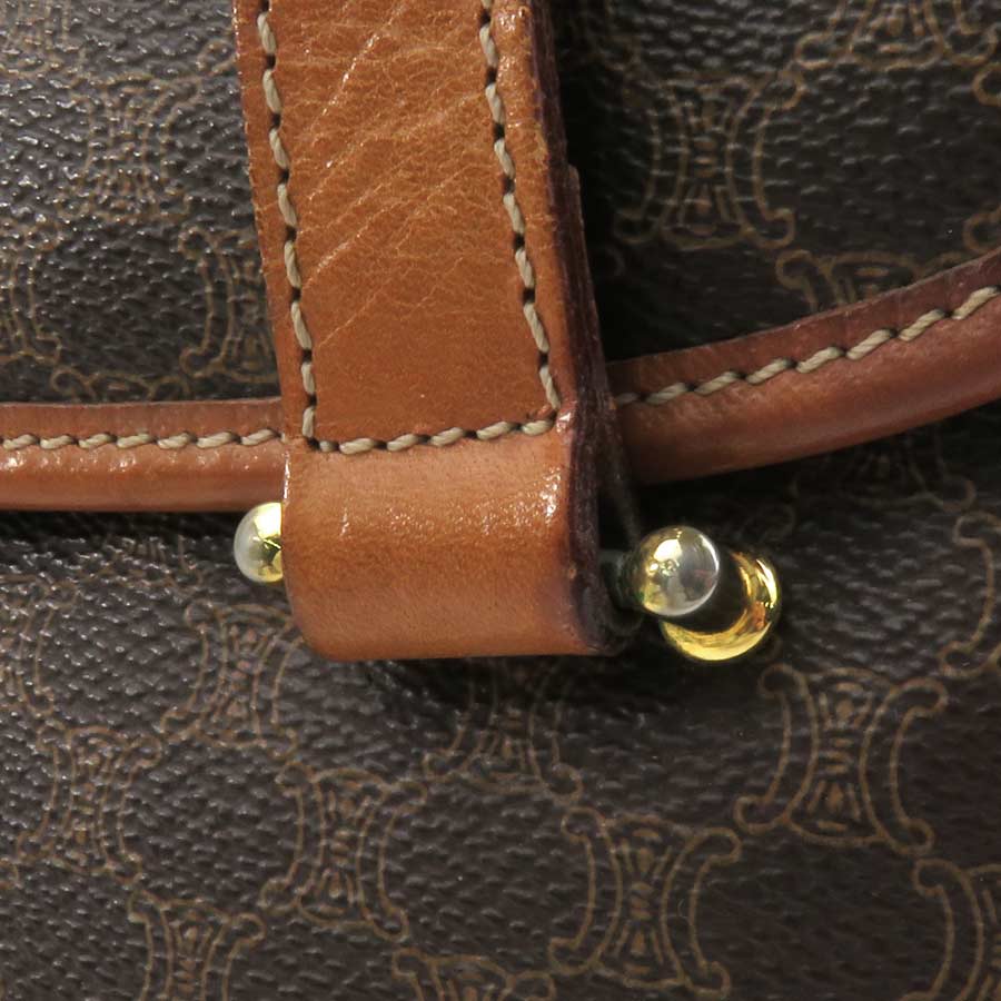 セリーヌ CELINE ハンドバッグ マカダム PVC/レザー ブラウン ゴールド レディース e59635m セリーヌ CELINE ハンドバッグ マカダム PVC/レザー ブラウン ゴールド レディース e59635m