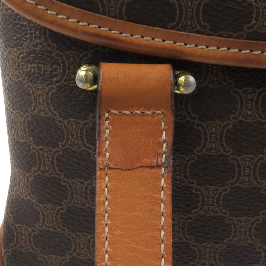 セリーヌ CELINE ハンドバッグ マカダム PVC/レザー ブラウン ゴールド レディース e59635m セリーヌ CELINE ハンドバッグ マカダム PVC/レザー ブラウン ゴールド レディース e59635m