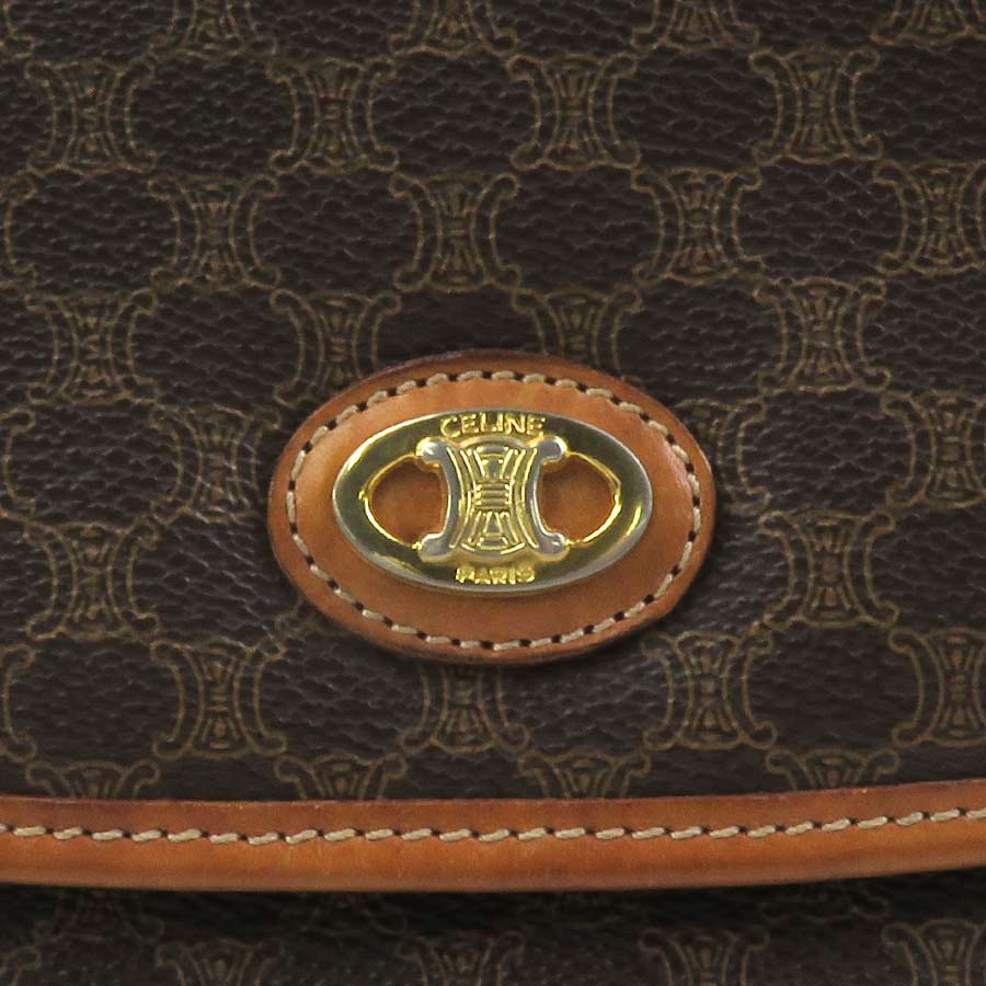 セリーヌ CELINE ハンドバッグ マカダム PVC/レザー ブラウン ゴールド レディース e59635m セリーヌ CELINE ハンドバッグ マカダム PVC/レザー ブラウン ゴールド レディース e59635m