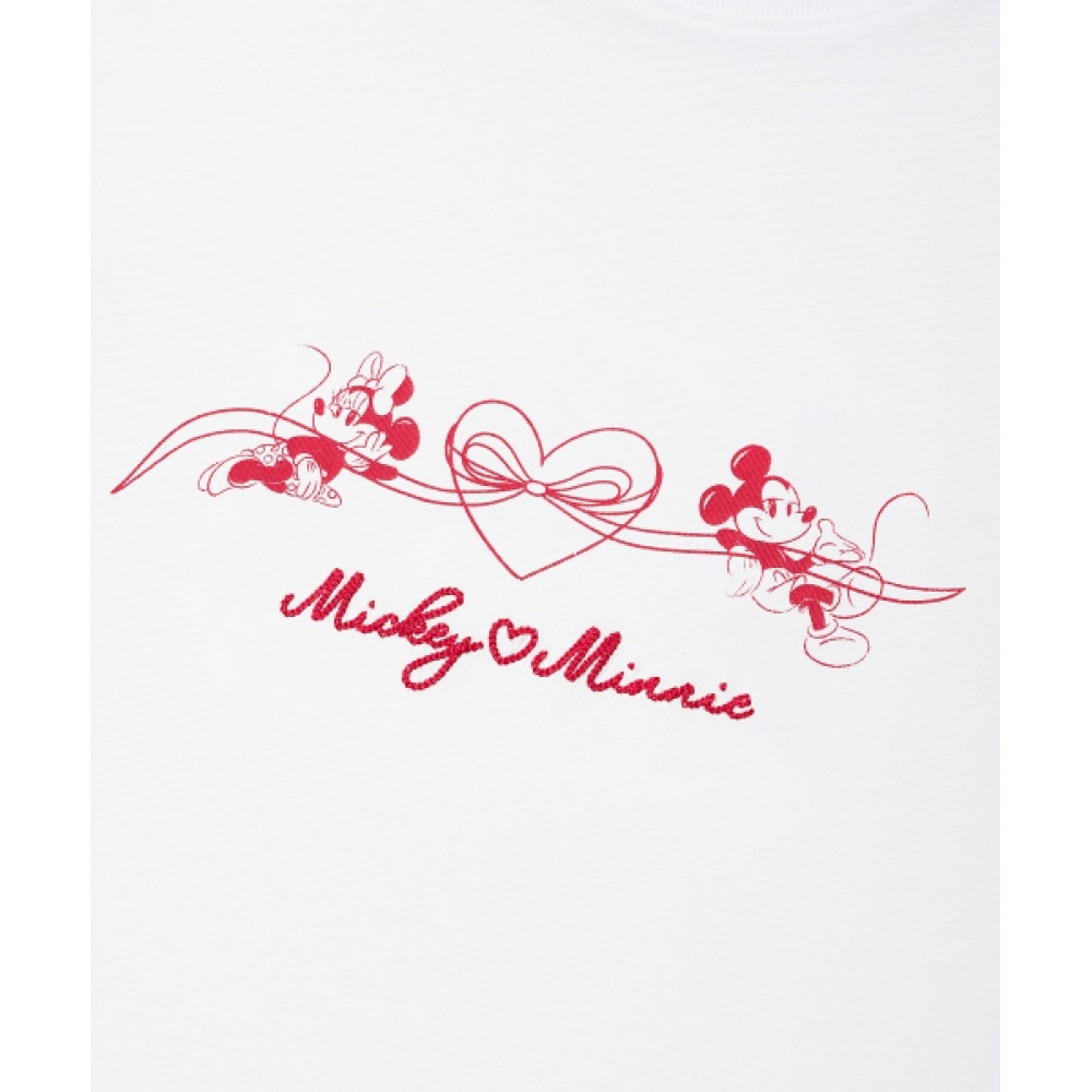 CODEGY [Disney] ミッキーマウスハートミニーマウス半袖Tシャツ_ホワイト