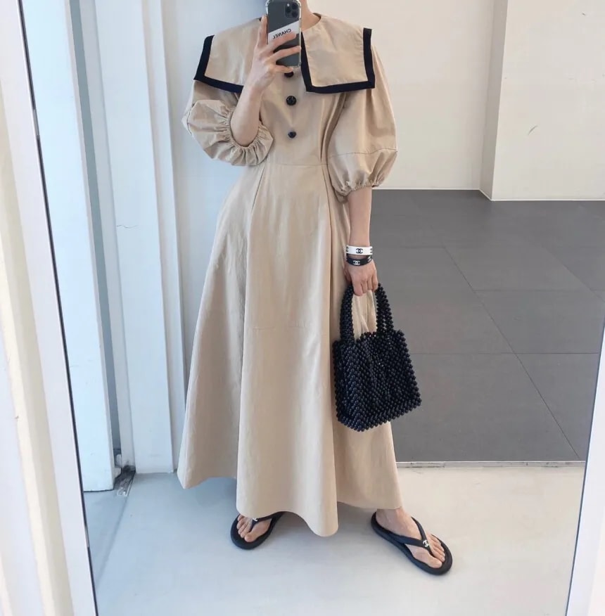 ワンピース Aラインワンピース フレアワンピース ロングワンピース ロング丈 マキシ丈 タック