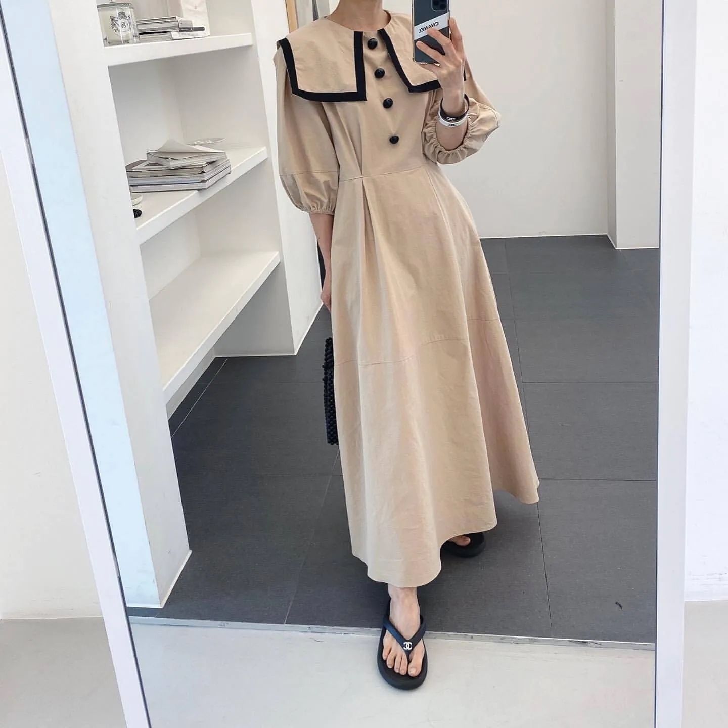 ワンピース Aラインワンピース フレアワンピース ロングワンピース ロング丈 マキシ丈 タック