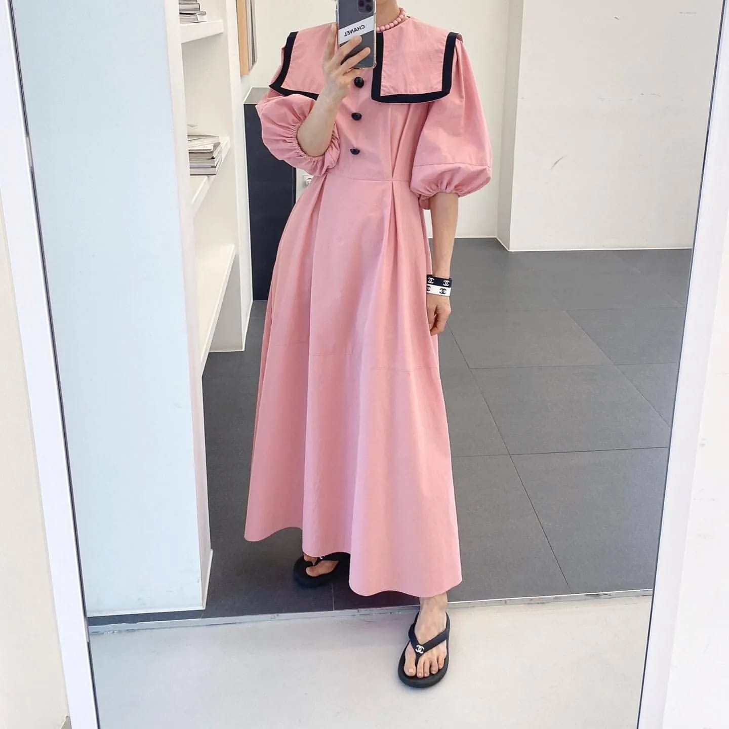 ワンピース Aラインワンピース フレアワンピース ロングワンピース ロング丈 マキシ丈 タック