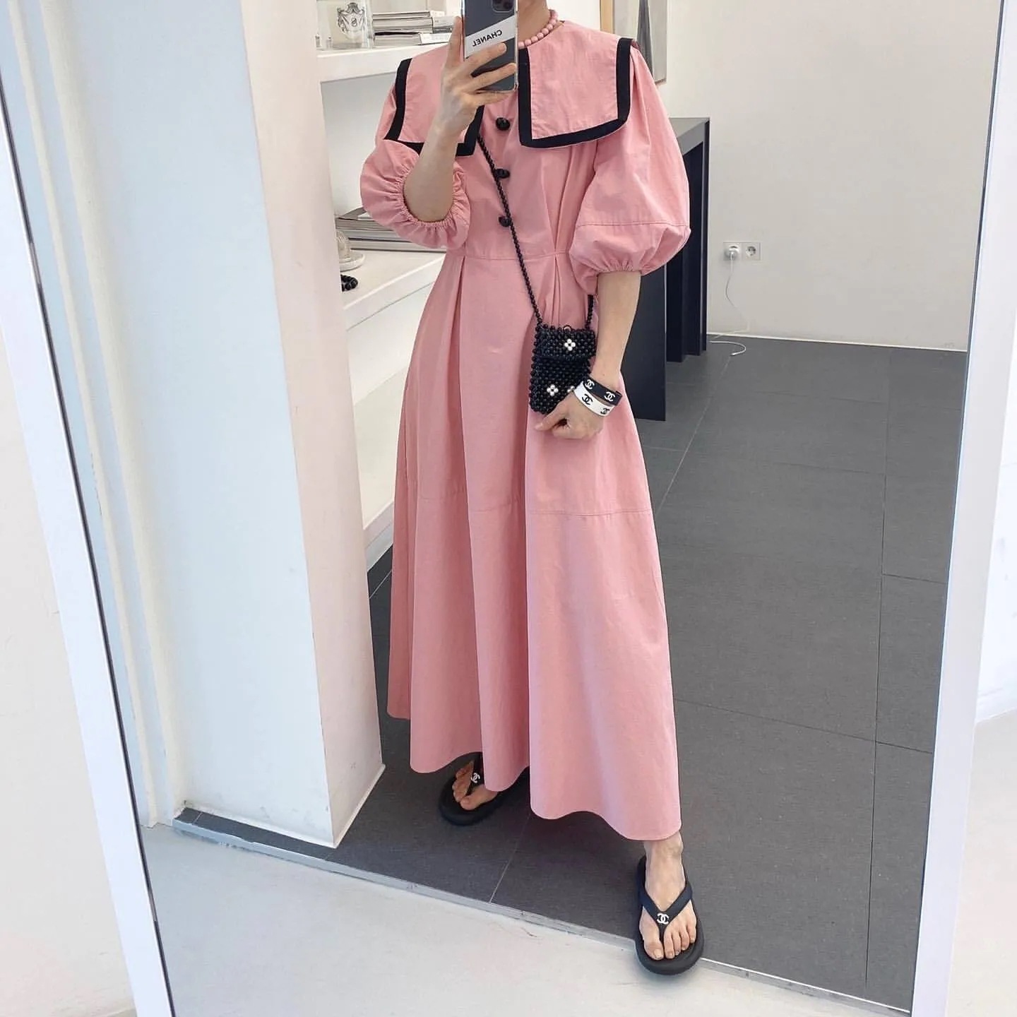 ワンピース Aラインワンピース フレアワンピース ロングワンピース ロング丈 マキシ丈 タック