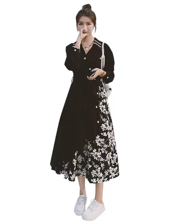 レディース ワンピース シャツワンピ 長袖 ワイド タイト スリム Aライン 切り替え ドッキング ベルト ウエストマーク ウエストリボン 配色 かわいい 大人可愛い カジュアル こなれ感 とろみ感