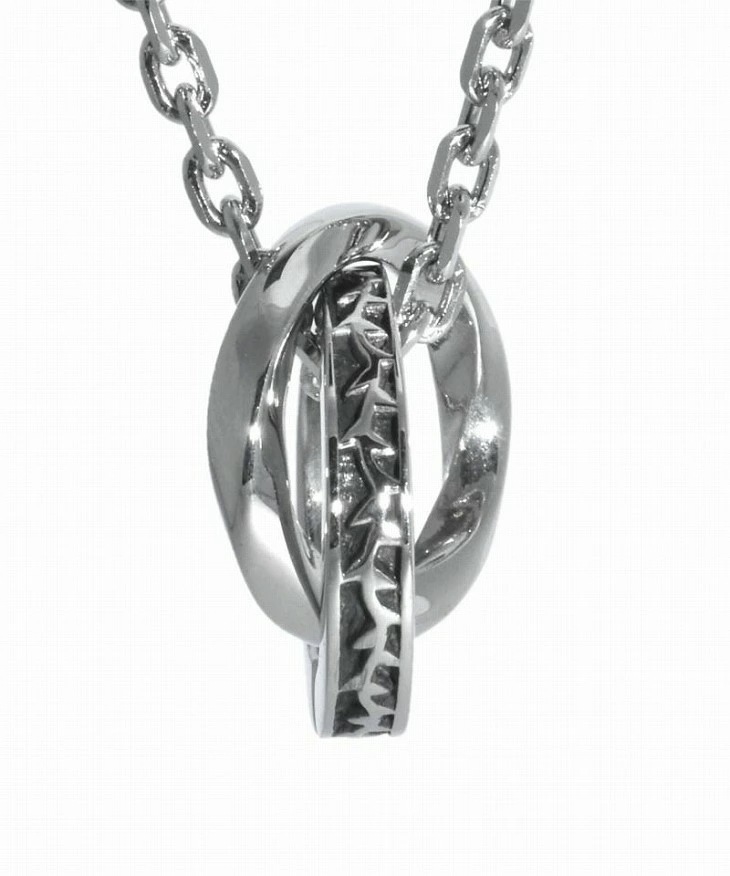 ネックレス メンズ 【WEB限定】イバラダブルリングネックレス サージカルステンレス LH-03NE0415 ステンレス アレルギーフリー クリスマス 誕生日 【ネコポス】