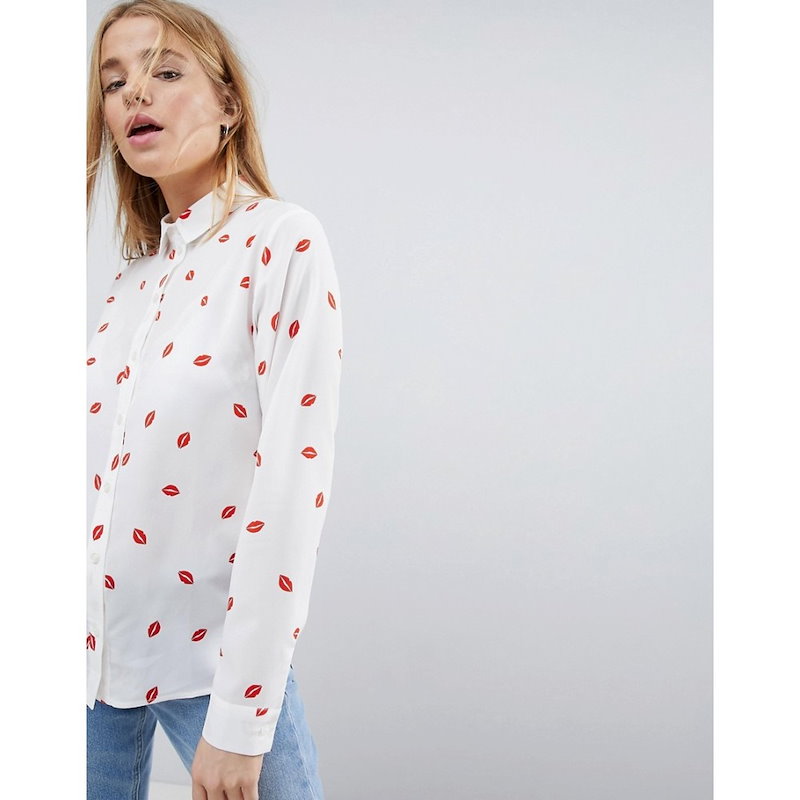 エイソス レディース トップス ブラウス・シャツ【ASOS Blouse in Lip Print】Multi エイソス レディース トップス ブラウス・シャツ【ASOS Blouse in Lip Print】Multi