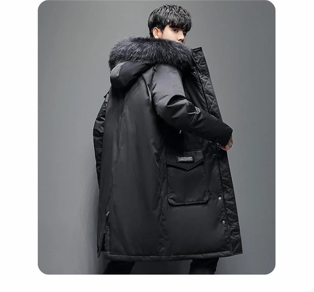 ダウンコート ダウンジャケット ロング 大きいサイズ メンズ 防風 ロングダウンジャケット コート フードき アウター ロング かっこいい メンズファッション 防寒 雪 あったか ブラック アイボリー